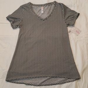 Lularoe Black and White Chevron Christy Tee